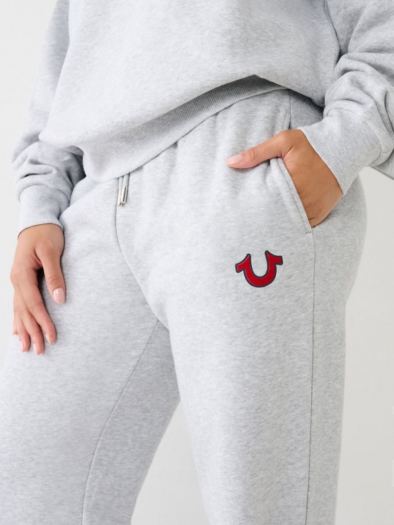 Pantalones Jogger True Religion Relaxed Logo Gris | 68MSDIEUT