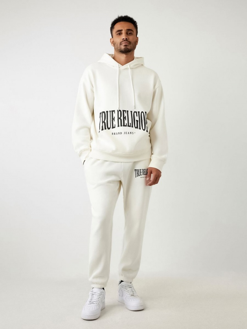 Pantalones Jogger True Religion Relaxed Arched Logo Blancas | 84ZUHICEX