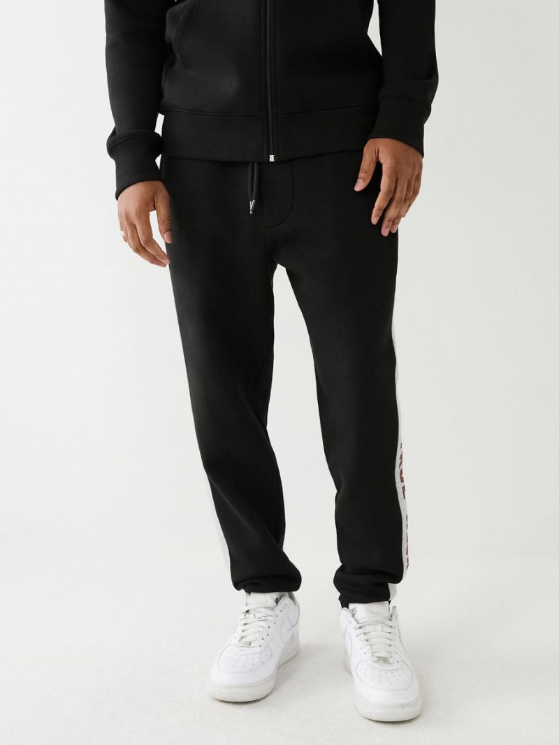 Pantalones Jogger True Religion Stripe Trim Negras | 39GUTIYCK