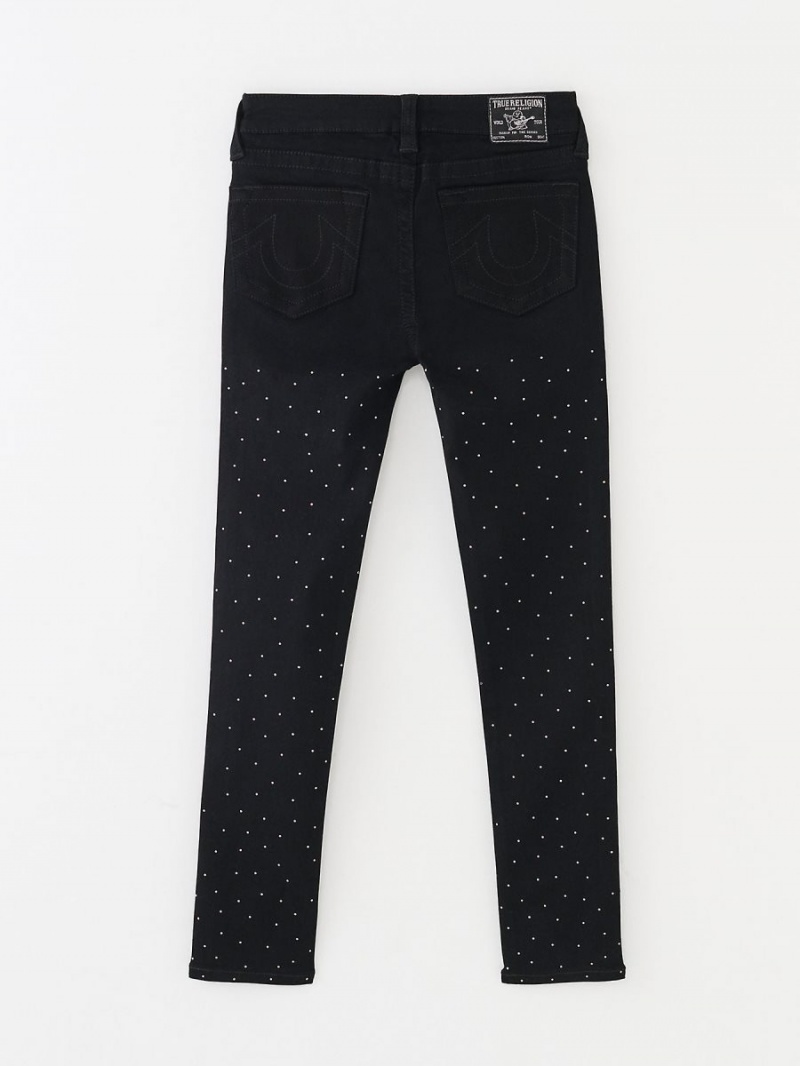 Pantalones True Religion Niña Crystal Halle Negras | 35ZHBSYGJ