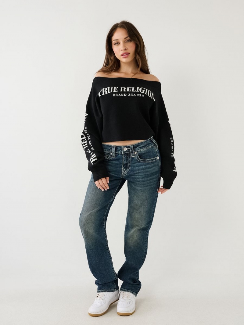 Relaxed Jeans True Religion Ricki Mid Rise Azules | 61BYRENAZ