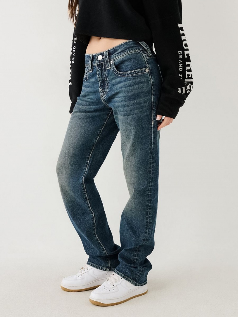 Relaxed Jeans True Religion Ricki Mid Rise Azules | 61BYRENAZ