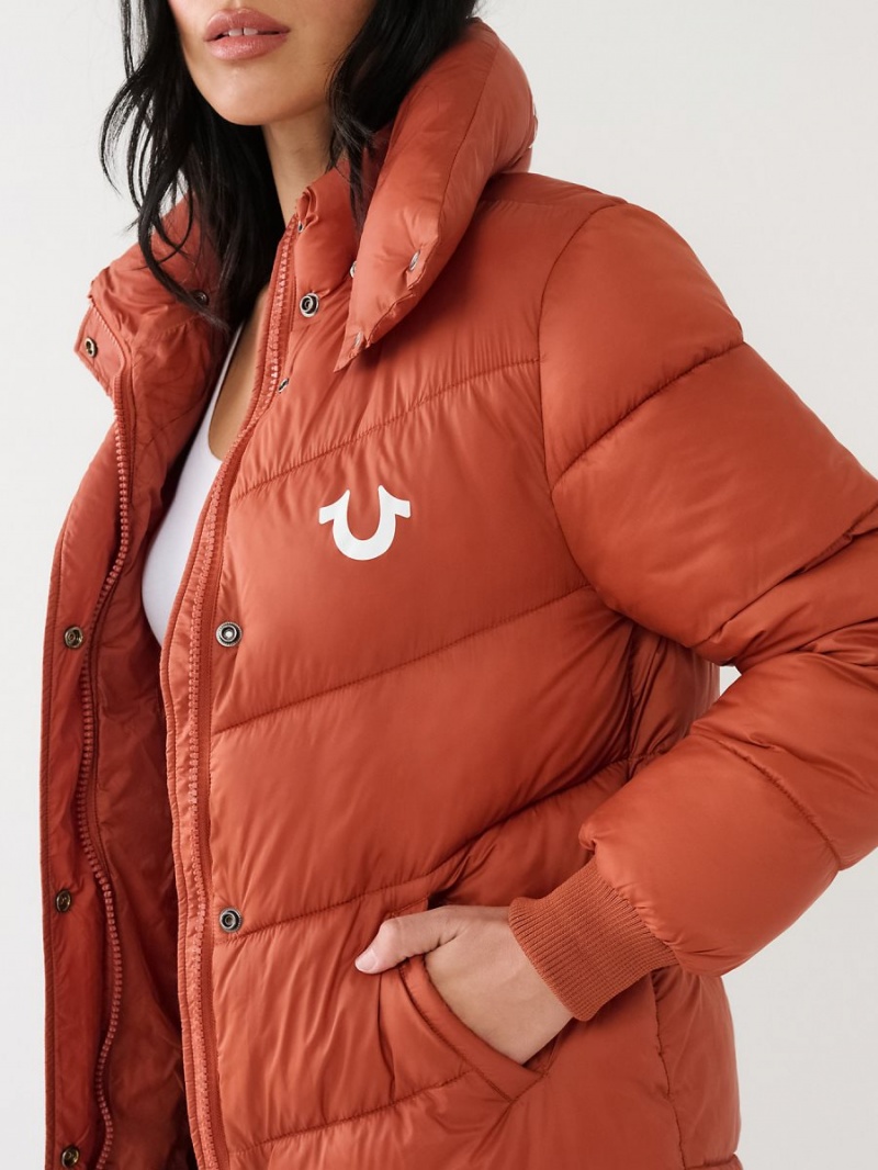 Ropa De Abrigo True Religion Logo Longline Puffer PICANTE | 71EMUQXYO