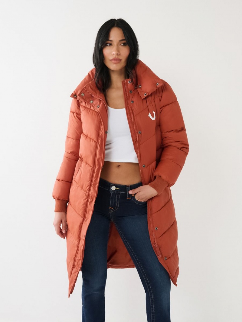 Ropa De Abrigo True Religion Logo Longline Puffer PICANTE | 71EMUQXYO