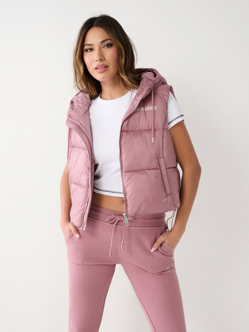 Ropa De Abrigo True Religion Puffer Vest Wistful Mauve | 64DZWISTE