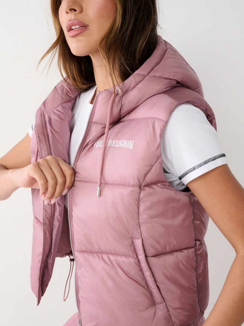 Ropa De Abrigo True Religion Puffer Vest Wistful Mauve | 64DZWISTE