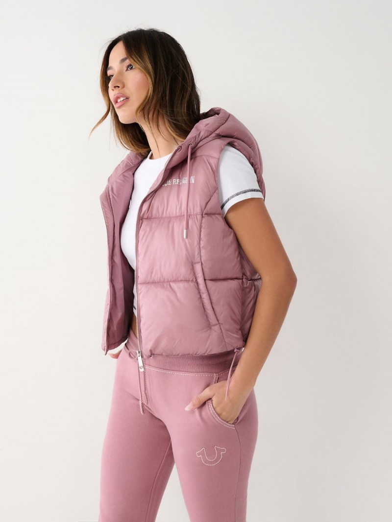 Ropa De Abrigo True Religion Puffer Vest Wistful Mauve | 64DZWISTE