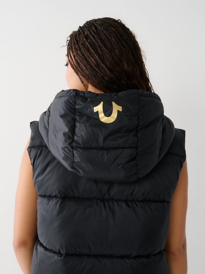 Ropa De Abrigo True Religion Puffer Vest Negras | 89QKCIXJR