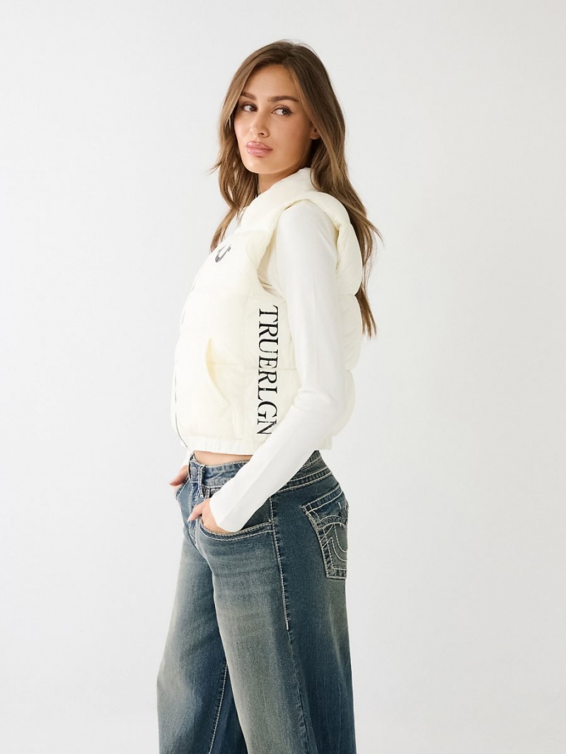 Ropa De Abrigo True Religion Rlgn Zip Puffer Vest Blancas | 35ELAUSYB