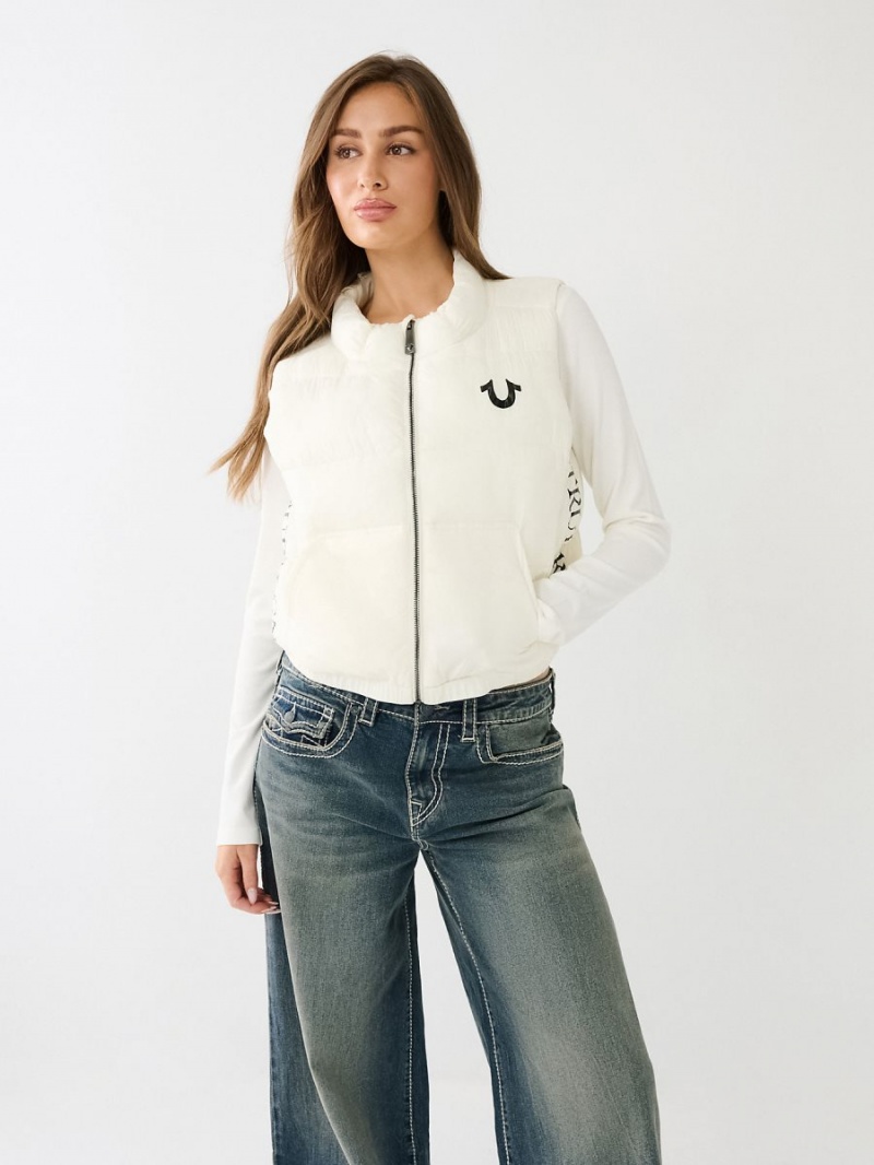 Ropa De Abrigo True Religion Rlgn Zip Puffer Vest Blancas | 35ELAUSYB