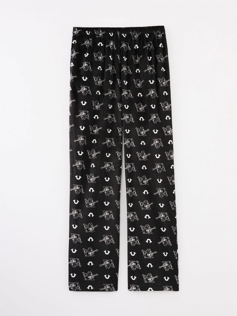 Ropa De Dormir True Religion Allover Print Buddha Pajama Black/White | 96DVKHTBQ