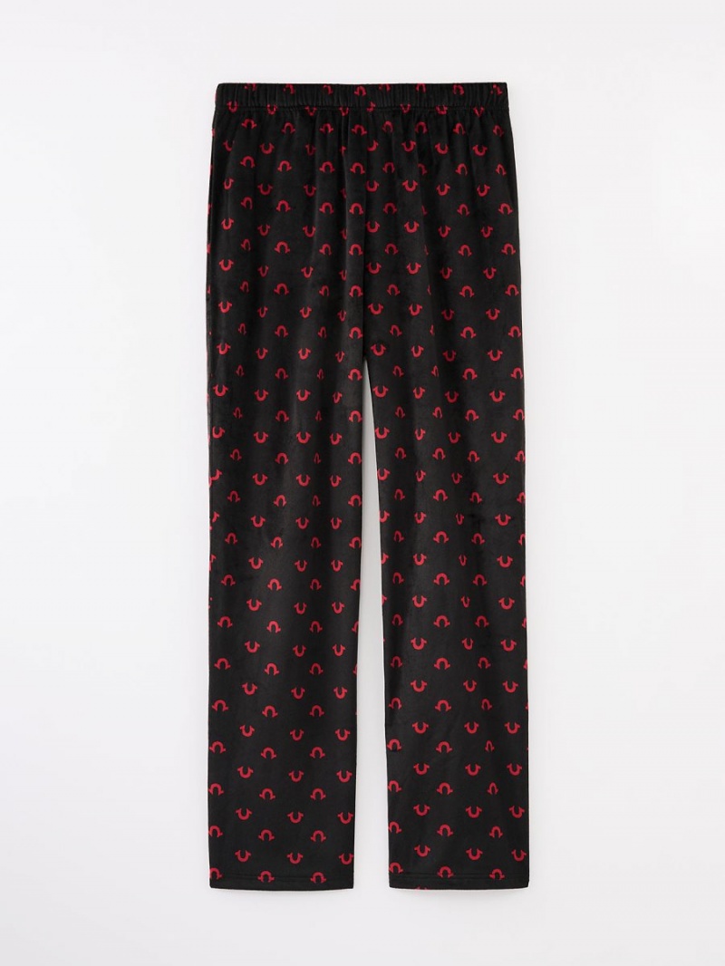 Ropa De Dormir True Religion Allover Print Horseshoe Pajama Black/Red | 95BLHEWGQ