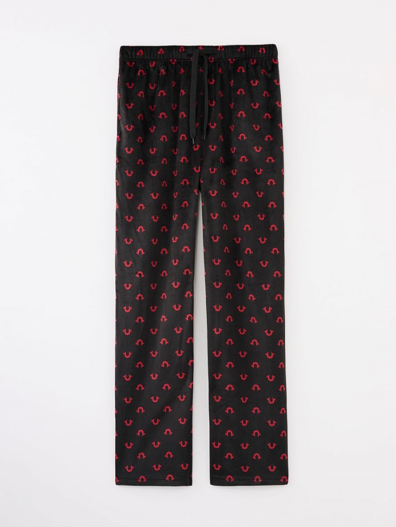 Ropa De Dormir True Religion Allover Print Horseshoe Pajama Black/Red | 95BLHEWGQ