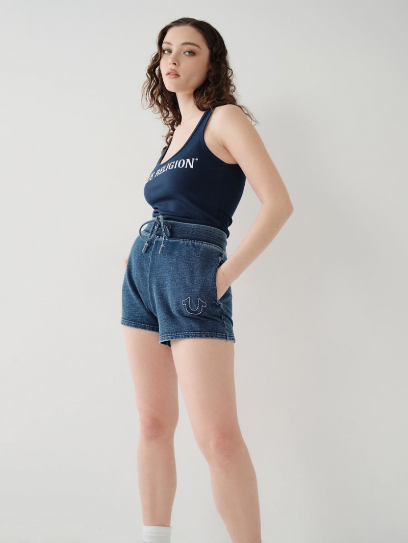 Short True Religion Indigo Big T Indigo | 70UKJZEVL