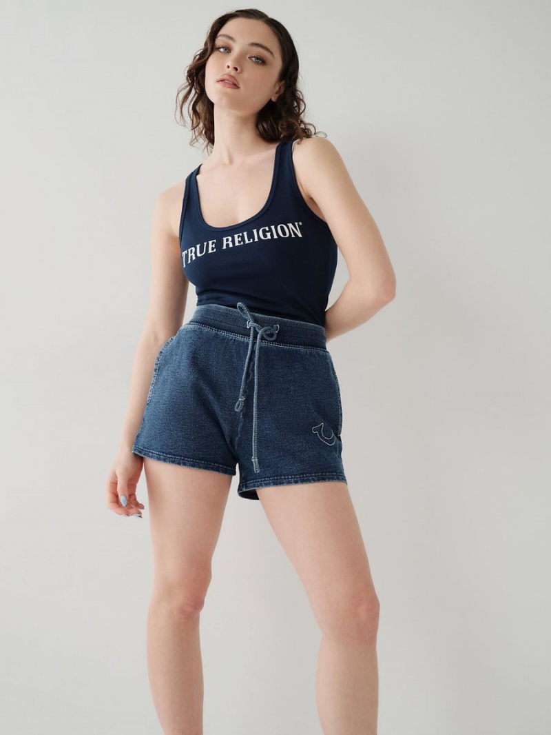 Short True Religion Indigo Big T Indigo | 70UKJZEVL