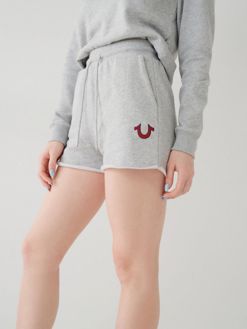 Short True Religion Logo Sweat Gris | 76BZGEIDM