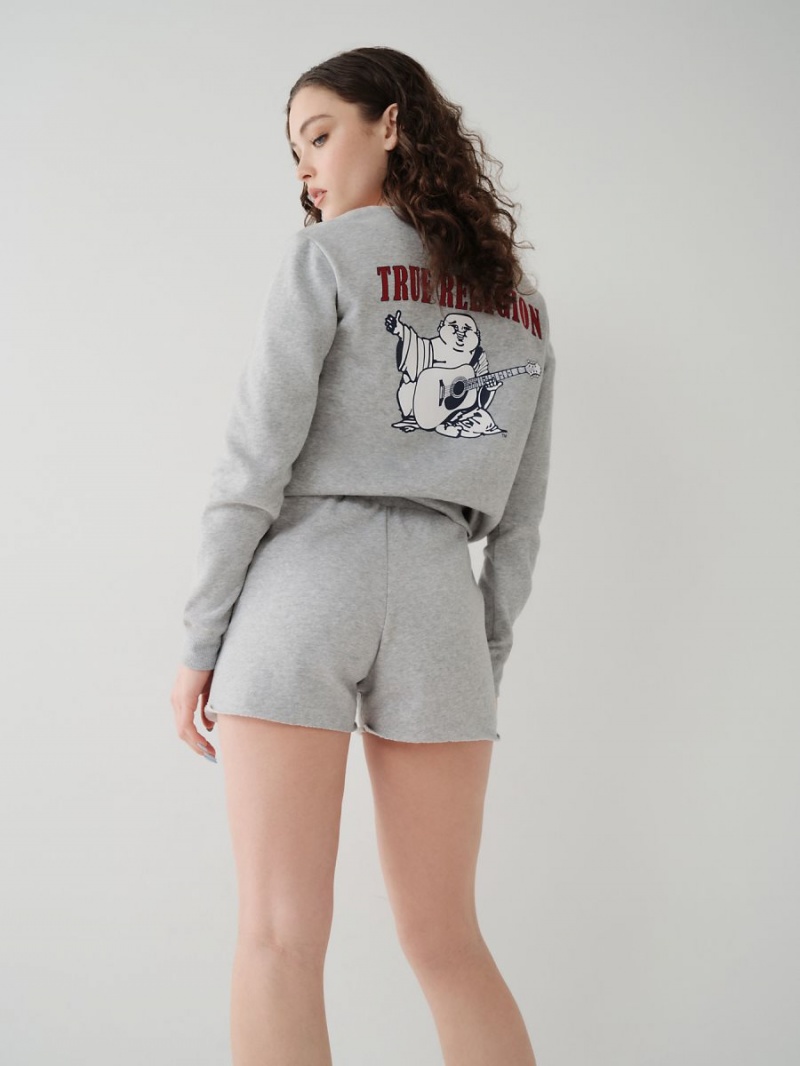 Short True Religion Logo Sweat Gris | 76BZGEIDM