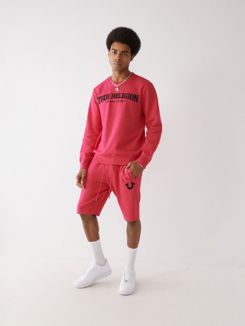 Short True Religion Logo Sweat Pink/Red | 53EFCHYQP