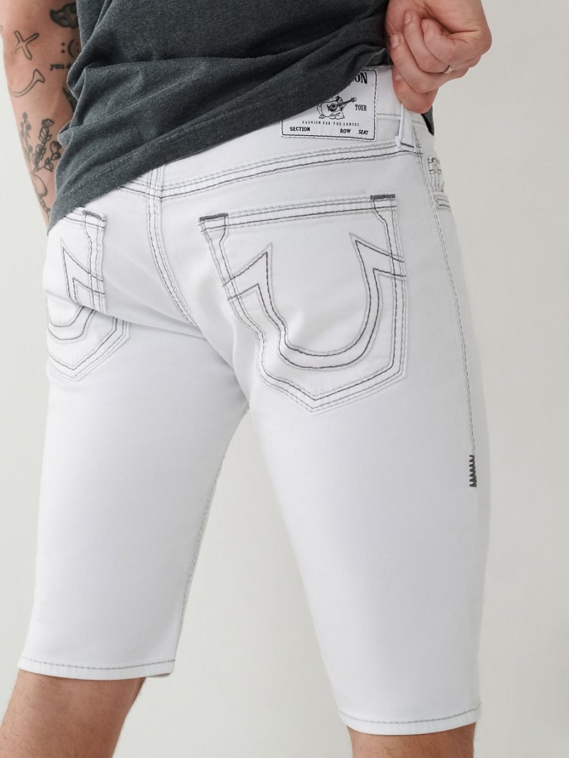 Short True Religion Rocco Super Q Stitch Flaco Blancas | 21FKOQSWD