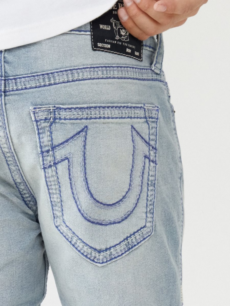 Short True Religion Rocco Super Q Stitch Flaco Azules Claro | 93QIPABTU