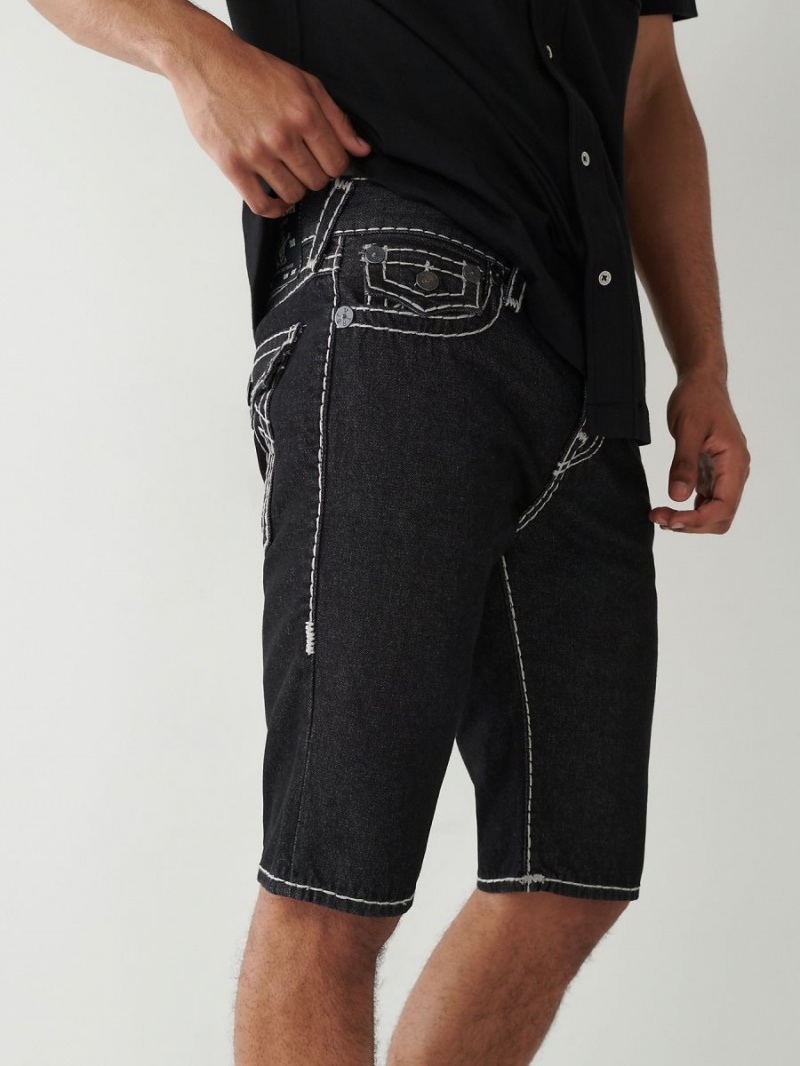 Short True Religion Rocco Super T Stitch Flaco Negras | 94HODUWNP