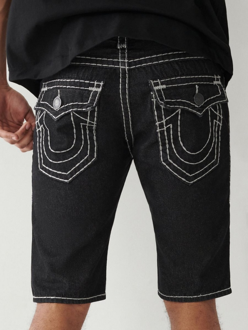 Short True Religion Rocco Super T Stitch Flaco Negras | 94HODUWNP