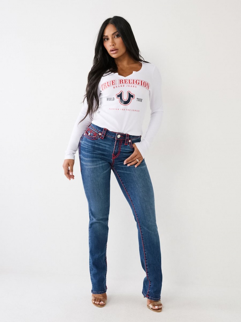 Straight Jeans True Religion Billie Super T Stitch Glowing Moon | 87RTHYMPX