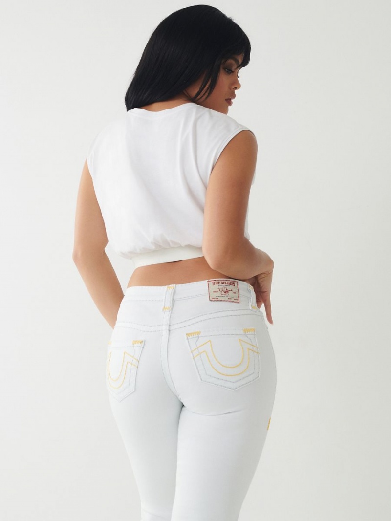 Straight Jeans True Religion Billie Super T Stitch Blancas | 76PWGYMLQ