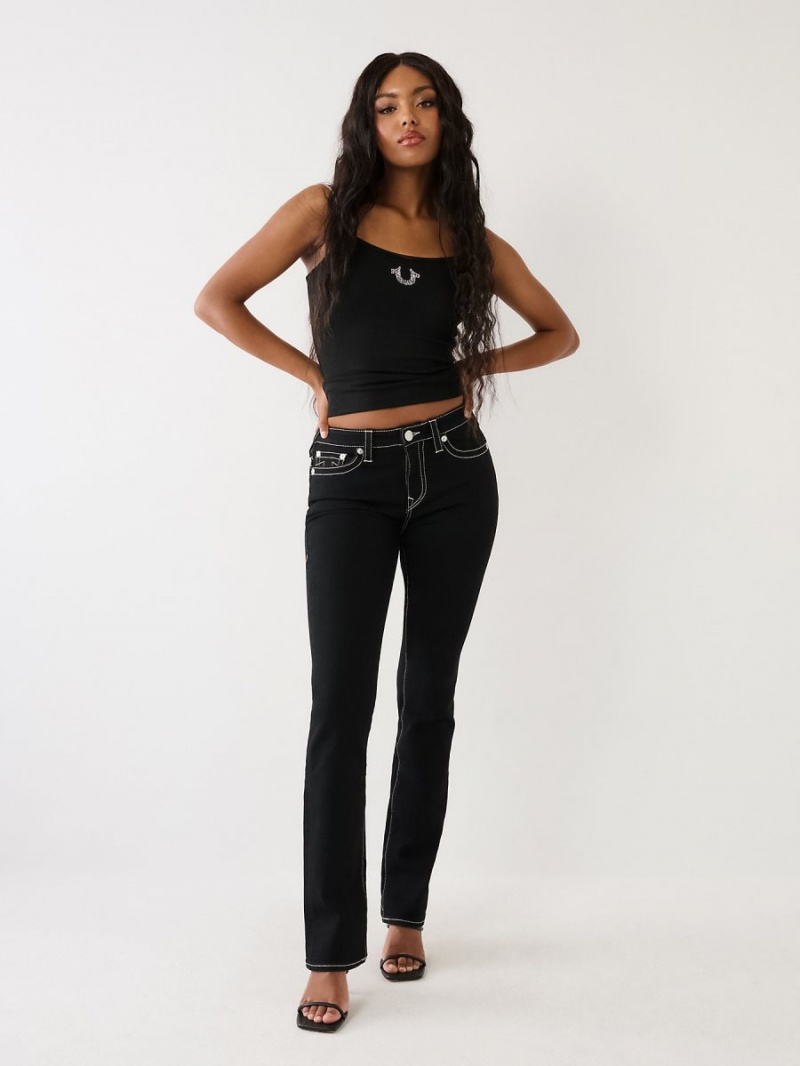 Straight Jeans True Religion Booty Perfector Negras | 17OCAHPZR