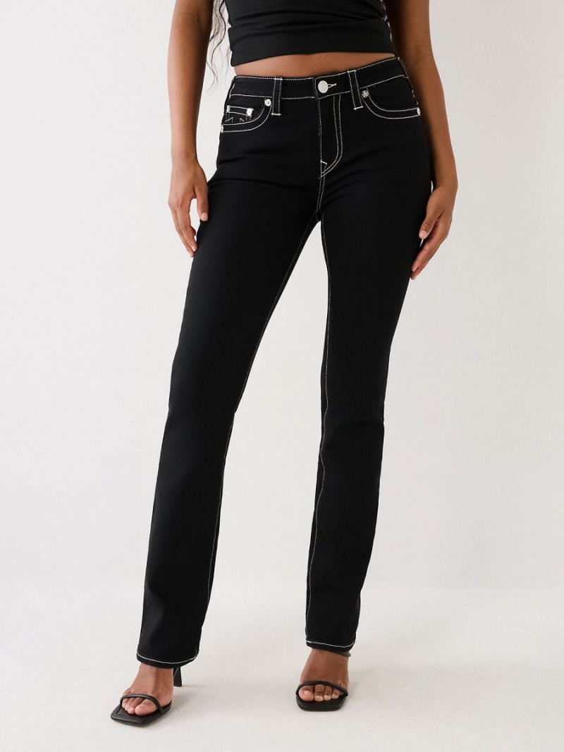 Straight Jeans True Religion Booty Perfector Negras | 17OCAHPZR