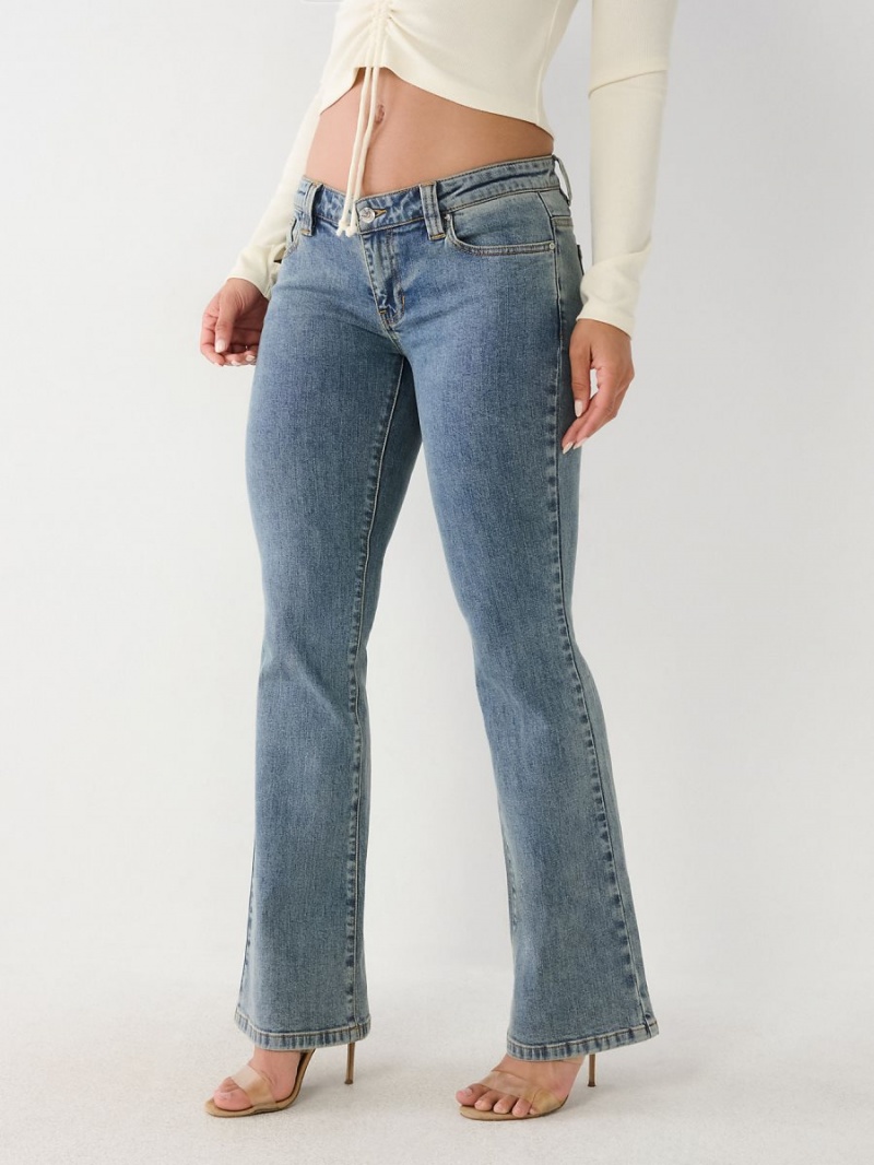 Straight Jeans True Religion Low Rise Azules | 58SJECZUN