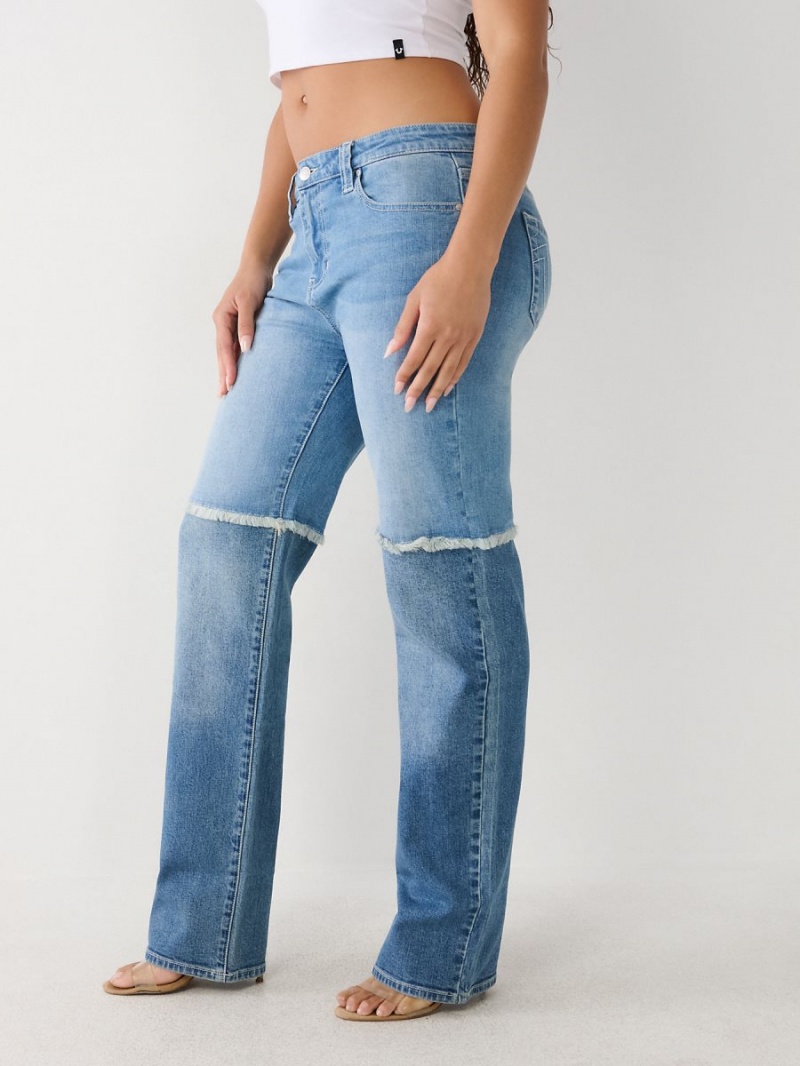 Straight Jeans True Religion Paneled Azules | 17PCVFOJK