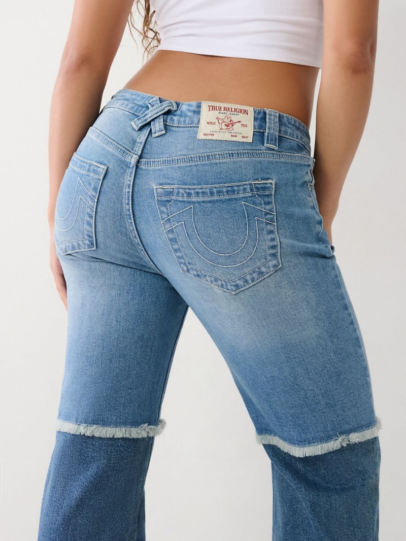 Straight Jeans True Religion Paneled Azules | 17PCVFOJK