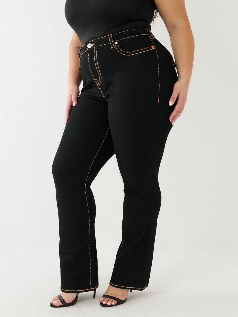 Straight Jeans True Religion Plus Becca Big T Negras | 36RIMNGWE