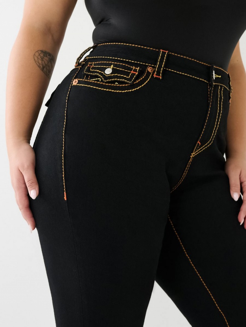 Straight Jeans True Religion Plus Becca Big T Negras | 36RIMNGWE