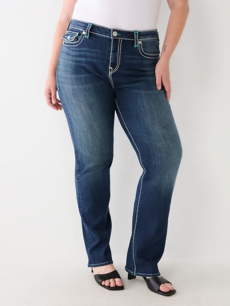 Straight Jeans True Religion Plus Billie Super T Stitch Aizome | 23BVJNFOT