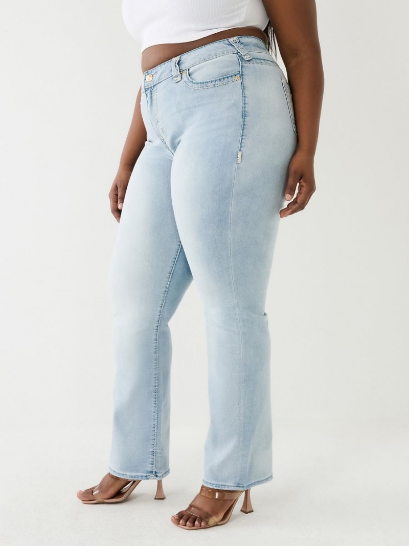 Straight Jeans True Religion Plus Billie Mid Rise Super T Caspian Sea | 73XZKPJCD