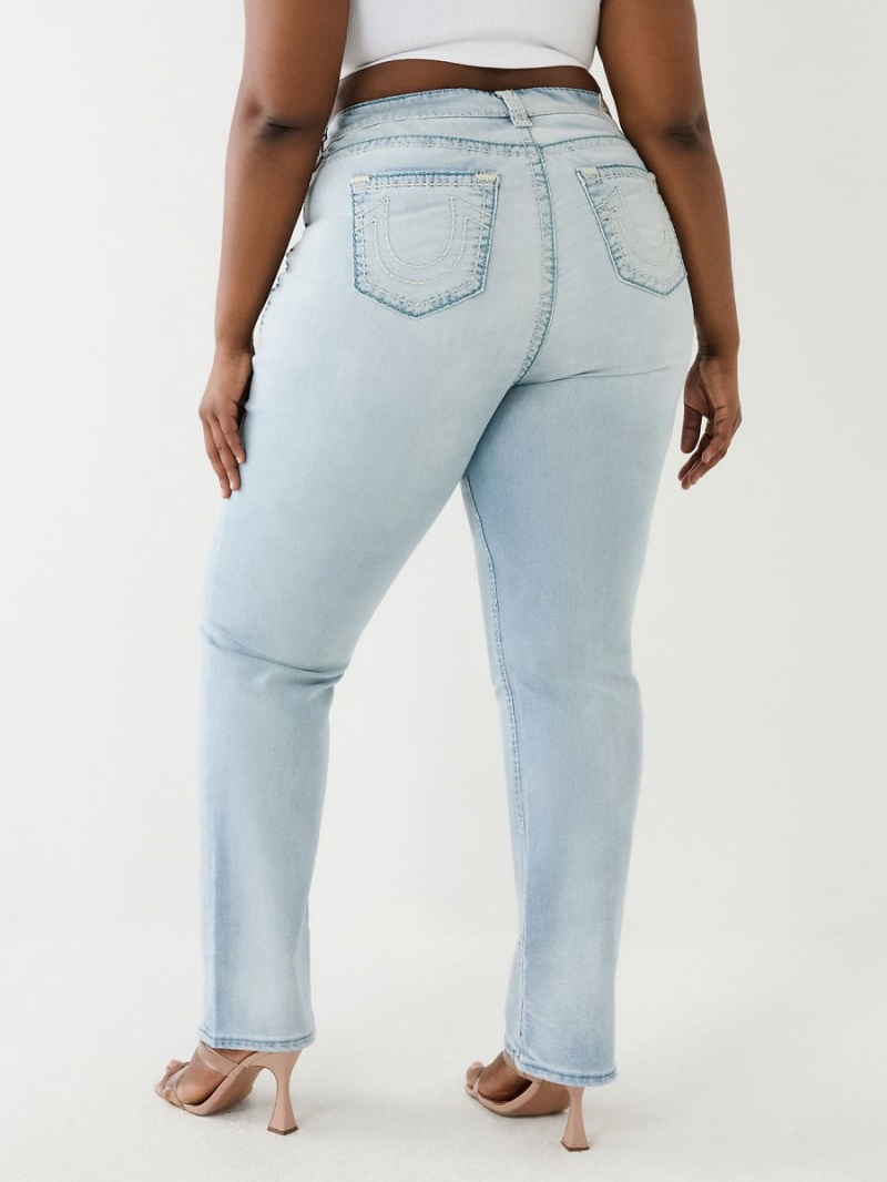 Straight Jeans True Religion Plus Billie Mid Rise Super T Caspian Sea | 73XZKPJCD