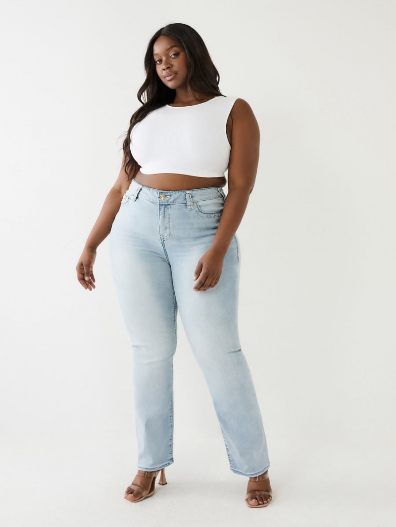 Straight Jeans True Religion Plus Billie Mid Rise Super T Caspian Sea | 73XZKPJCD