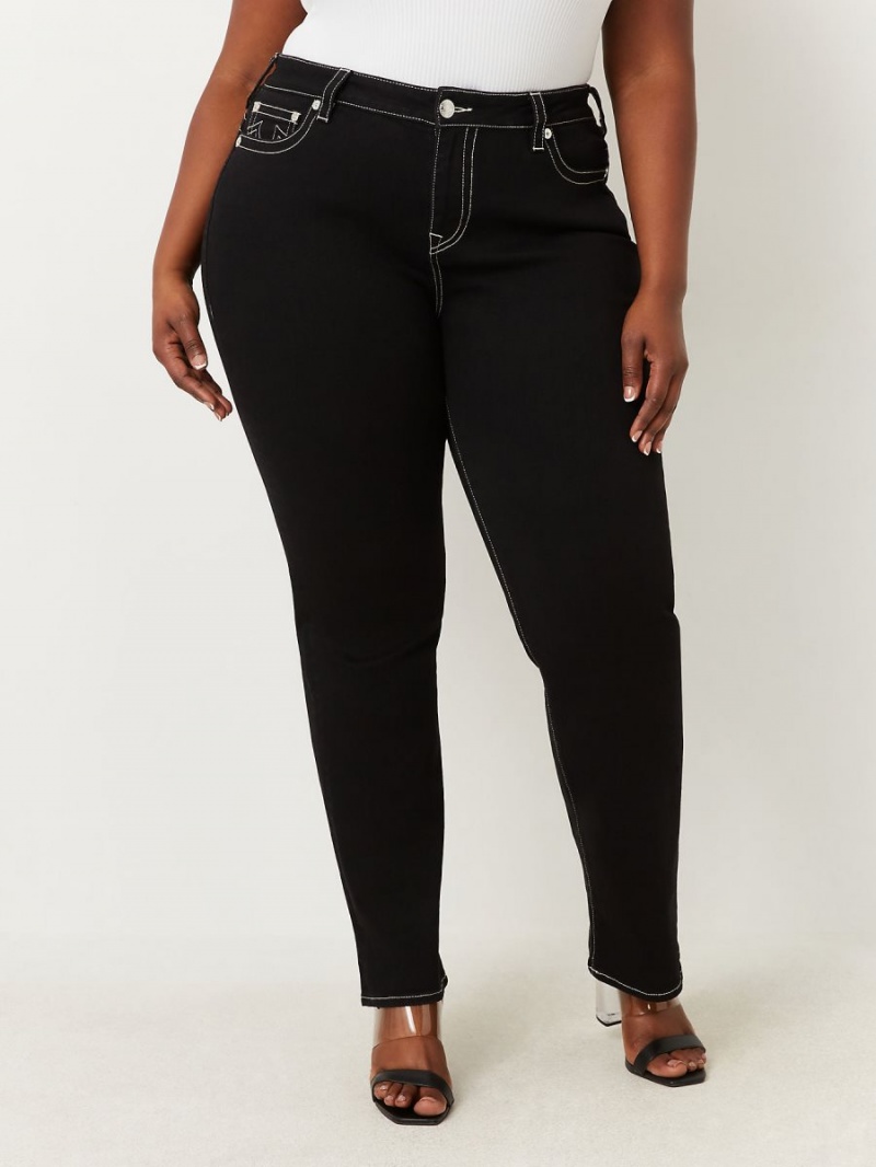 Straight Jeans True Religion Plus Billie Negras | 59QRIKDPZ