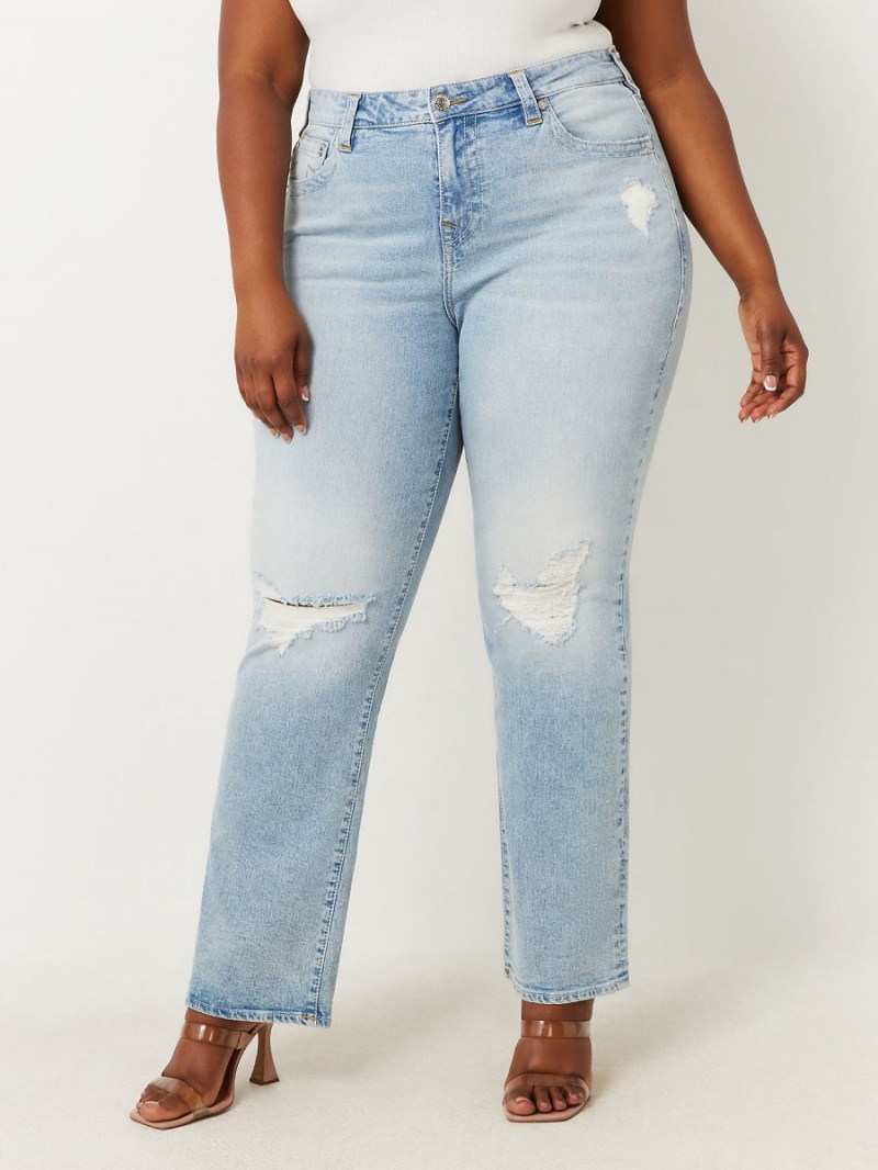 Straight Jeans True Religion Plus Sarah High Rise Mimosa W Destroy | 64MAUPFZR