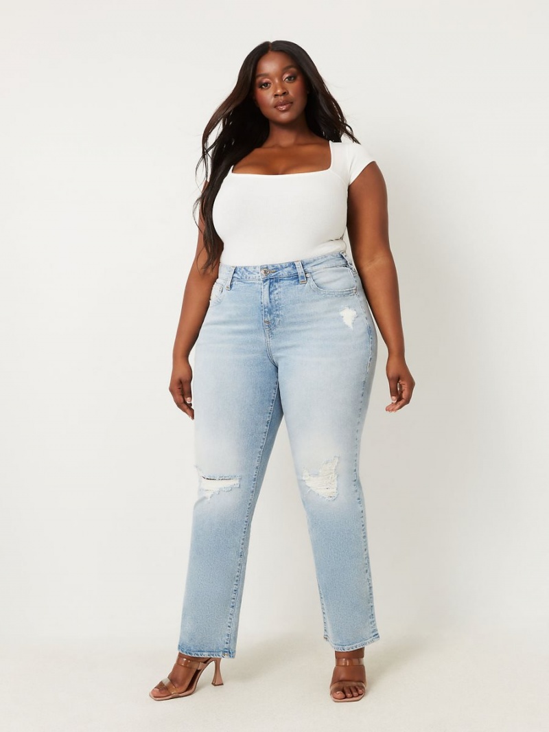 Straight Jeans True Religion Plus Sarah High Rise Mimosa W Destroy | 64MAUPFZR