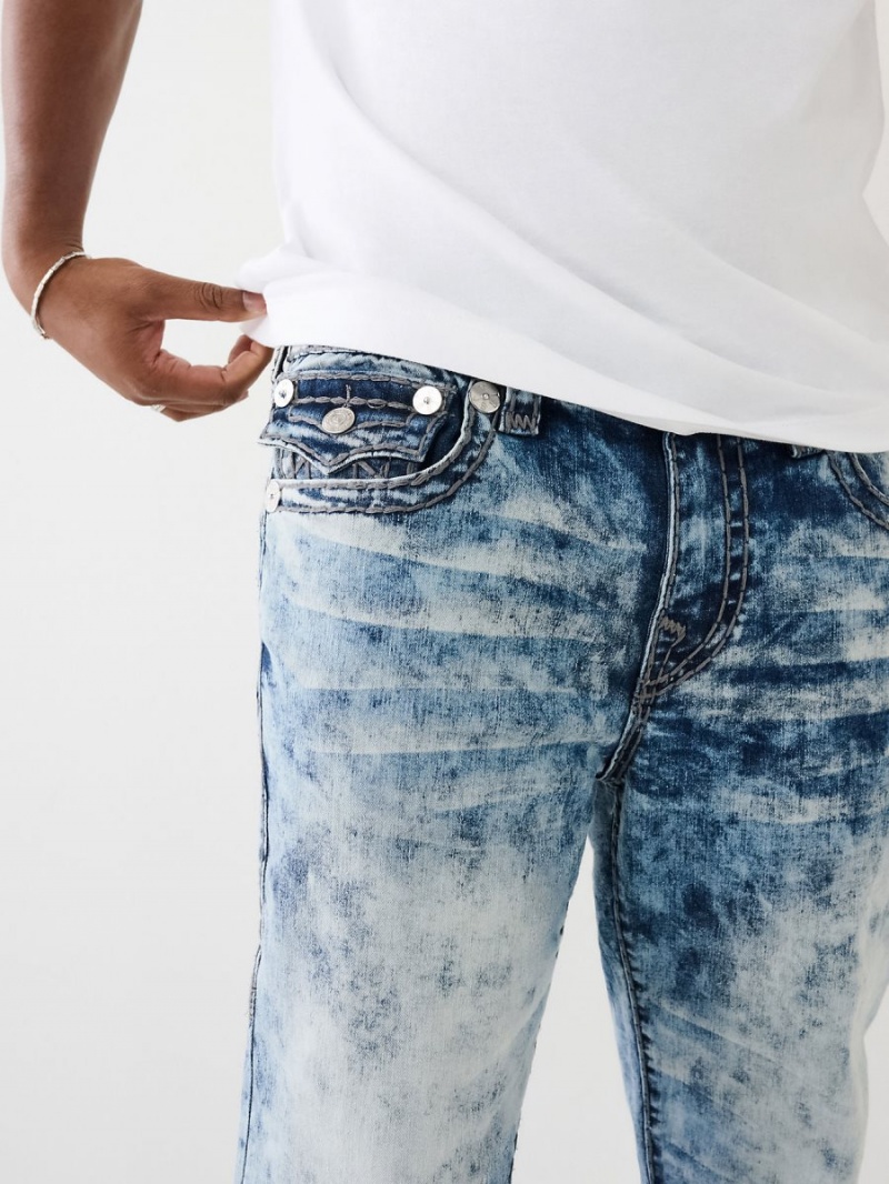 Straight Jeans True Religion Ricky Acid Wash Super T Azules | 37FPQXASG