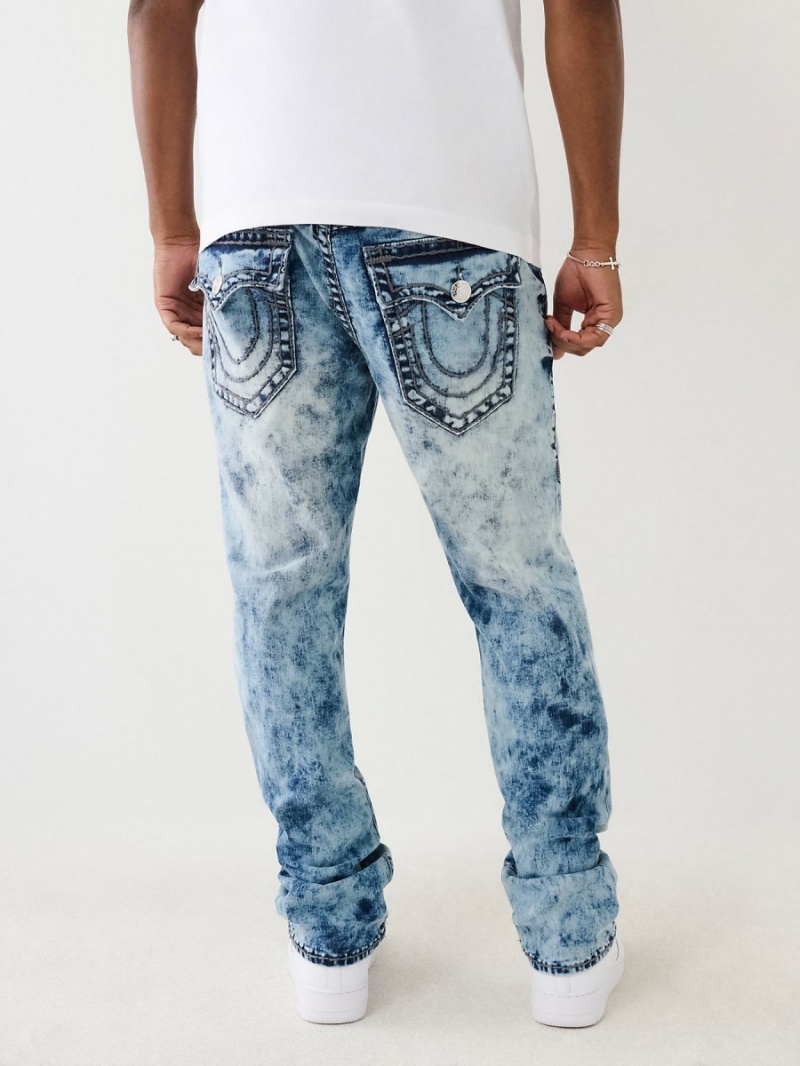 Straight Jeans True Religion Ricky Acid Wash Super T Azules | 37FPQXASG