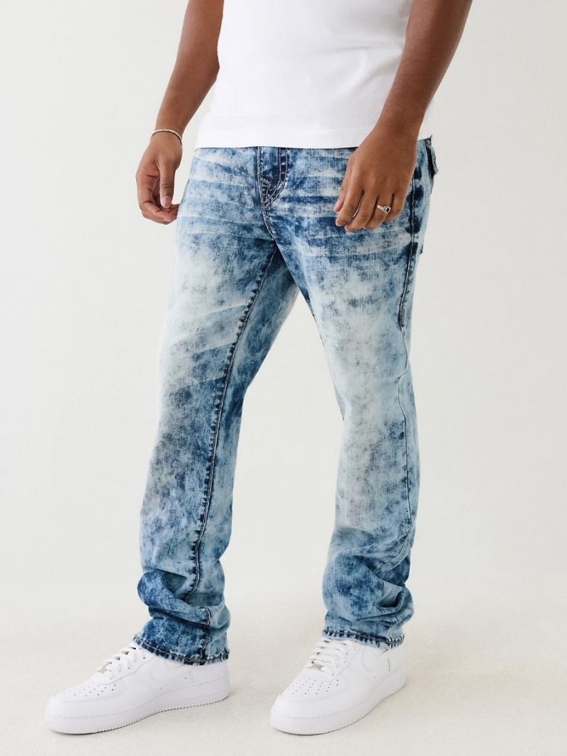 Straight Jeans True Religion Ricky Acid Wash Super T Azules | 37FPQXASG