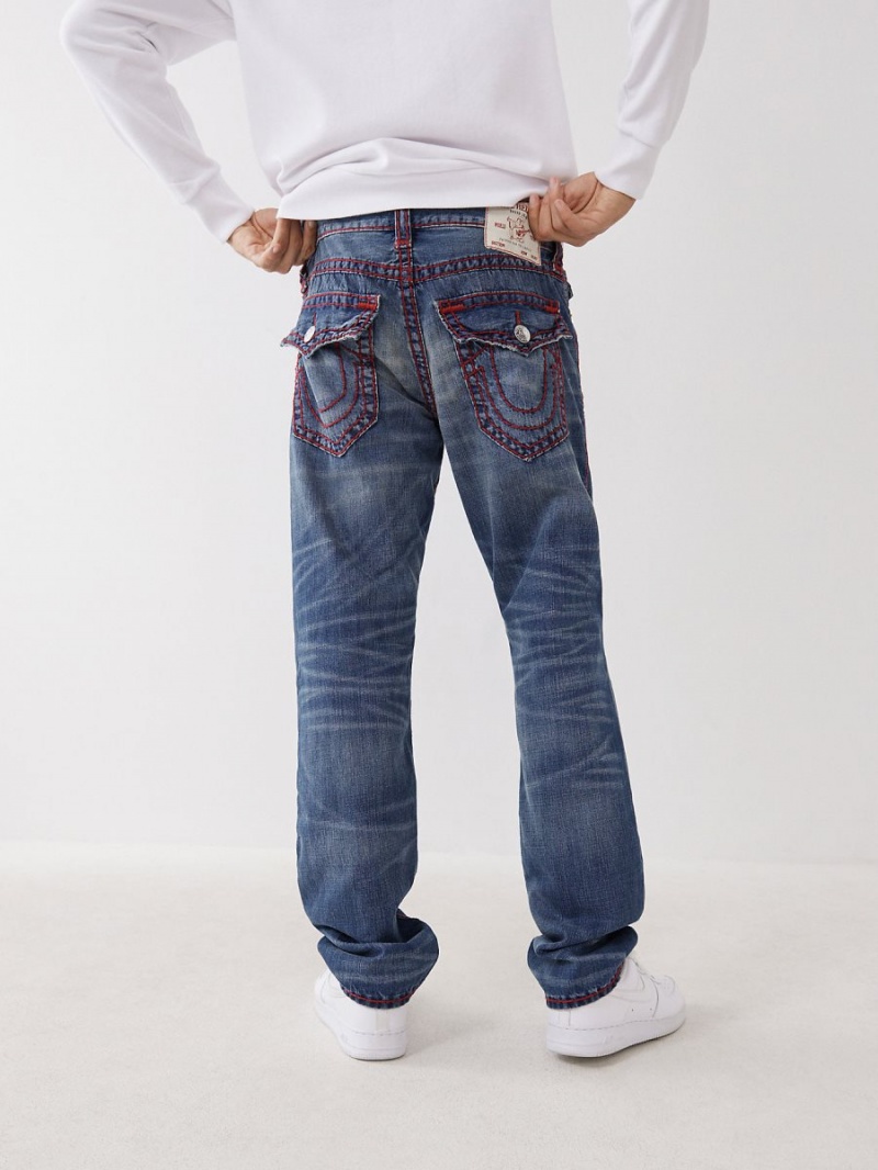 Straight Jeans True Religion Ricky Red Stitch Super T OLD GLORY | 15GSBNDKR