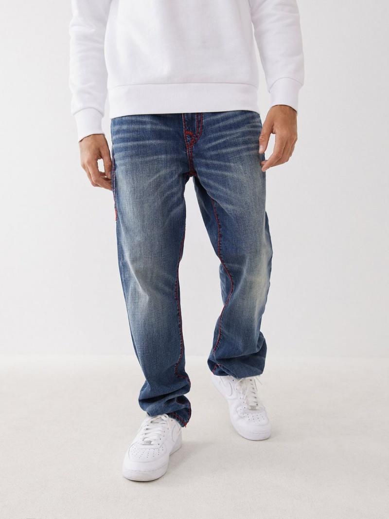 Straight Jeans True Religion Ricky Red Stitch Super T OLD GLORY | 15GSBNDKR