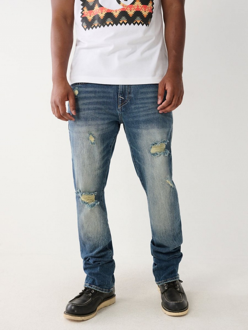 Straight Jeans True Religion Ricky Southwestern Flap Azules | 74QUXROJH