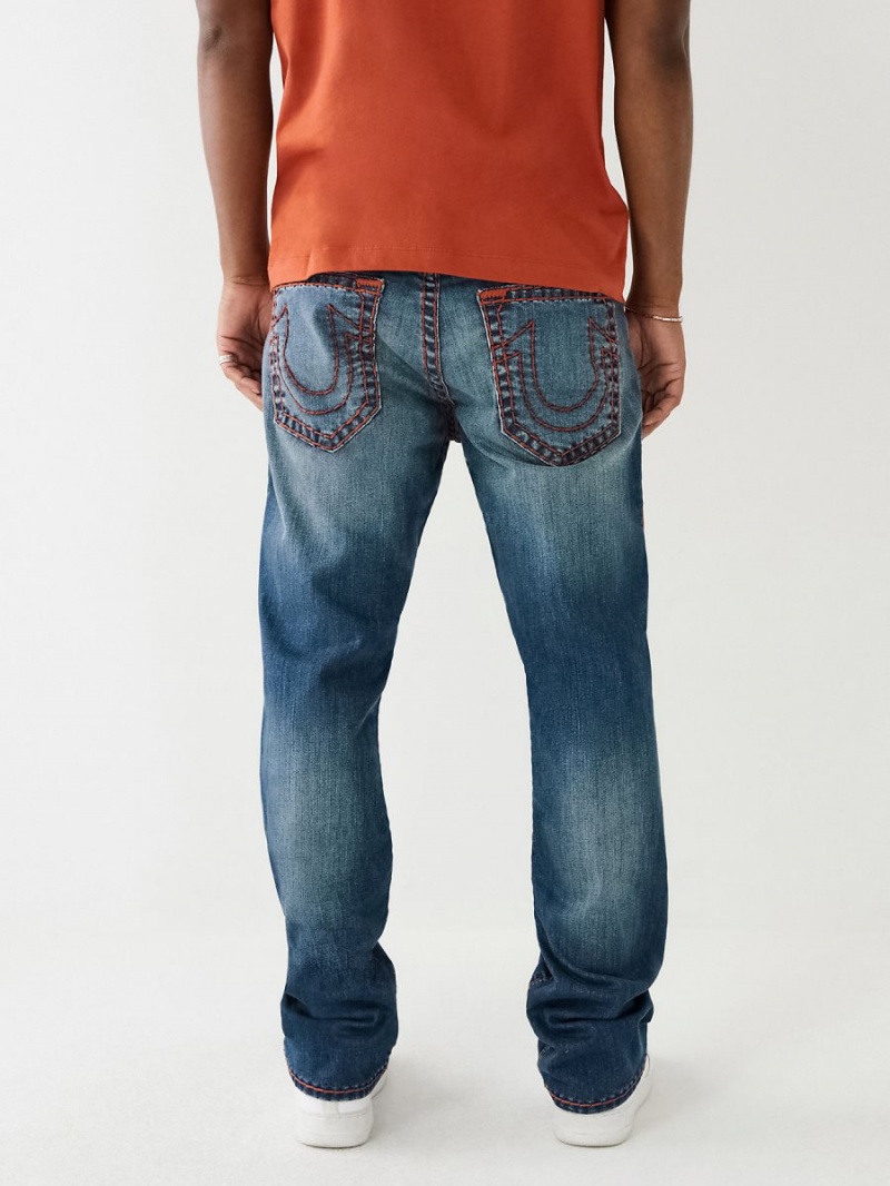 Straight Jeans True Religion Ricky Super T Stitch Azules | 27BQLKIWO