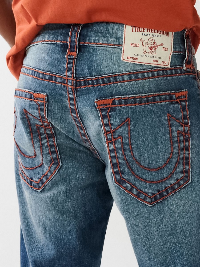 Straight Jeans True Religion Ricky Super T Stitch Azules | 27BQLKIWO